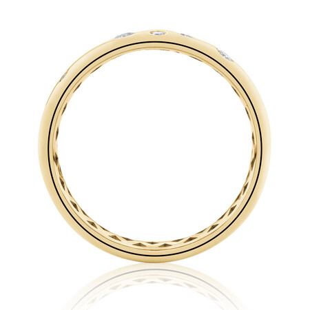 Hammer Set Ring with Diamonds in 10ct Yellow Gold Hammer Set Ring with Diamonds in 10ct Yellow Gold