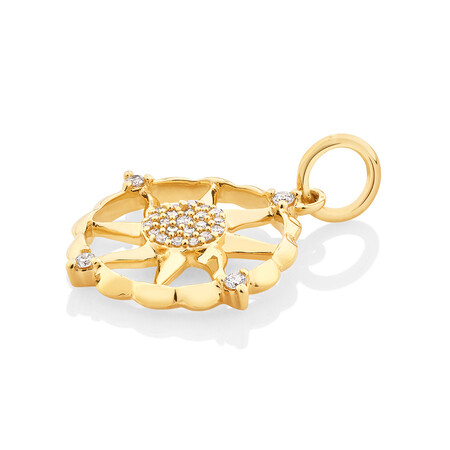 Sun Pendant with 0.11 Carat TW of Diamonds in 10kt Yellow Gold Sun Pendant with 0.11 Carat TW of Diamonds in 10kt Yellow Gold