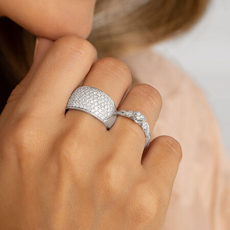 Evermore Promise Ring with 0.14 Carat TW of Diamonds in 10ct White Gold Evermore Promise Ring with 0.14 Carat TW of Diamonds in 10ct White Gold