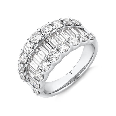 Ring with 3 Carat TW of Diamonds in 14kt White Gold Ring with 3 Carat TW of Diamonds in 14kt White Gold