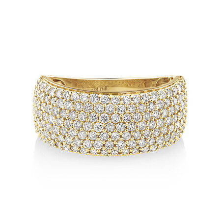 Pave Ring with 1.50 Carat TW of Diamonds in 10kt Yellow Gold Pave Ring with 1.50 Carat TW of Diamonds in 10kt Yellow Gold