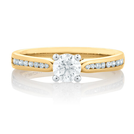 Engagement Ring with 0.78 Carat TW of Diamonds in 14kt Yellow & White Gold Engagement Ring with 0.78 Carat TW of Diamonds in 14kt Yellow & White Gold