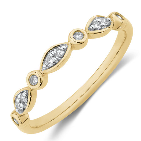 Marquise Stacker Ring with 0.11 Carat TW of Diamonds in 10ct Yellow Gold Marquise Stacker Ring with 0.11 Carat TW of Diamonds in 10ct Yellow Gold