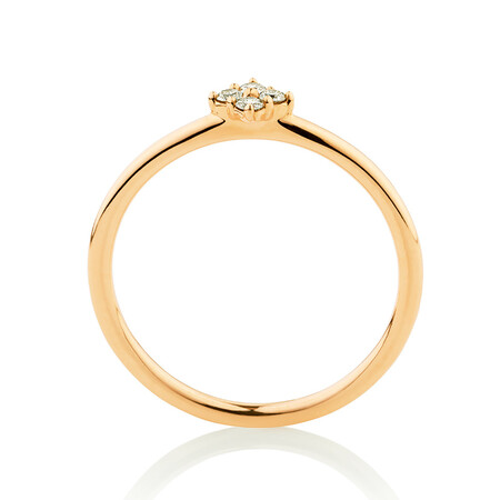 Flower Stacker Ring with Diamonds in 10ct Yellow Gold Flower Stacker Ring with Diamonds in 10ct Yellow Gold