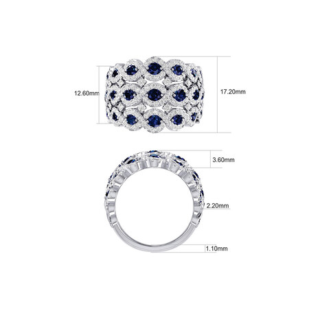 Ring with Sapphire & 1 1/4 Carat TW of Diamonds in 14ct White Gold Ring with Sapphire & 1 1/4 Carat TW of Diamonds in 14ct White Gold