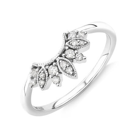 Evermore Contoured Wedding Band with Diamonds in 10kt White Gold Evermore Contoured Wedding Band with Diamonds in 10kt White Gold