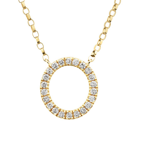 "O" Initial Necklace with 0.10 Carat TW of Diamonds in 10kt Yellow Gold "O" Initial Necklace with 0.10 Carat TW of Diamonds in 10kt Yellow Gold
