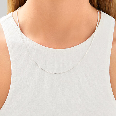 50cm (20") 1.5mm-2mm Width Curb Chain in Sterling Silver 50cm (20") 1.5mm-2mm Width Curb Chain in Sterling Silver