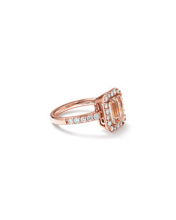 Ring with Morganite & 0.75 Carat TW of Diamonds in 14kt Rose Gold Ring with Morganite & 0.75 Carat TW of Diamonds in 14kt Rose Gold