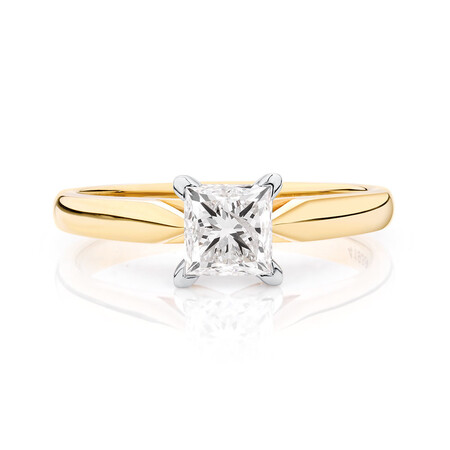 Evermore Solitaire Engagement Ring with 1 Carat TW Diamond in 14ct Yellow & White Gold Evermore Solitaire Engagement Ring with 1 Carat TW Diamond in 14ct Yellow & White Gold