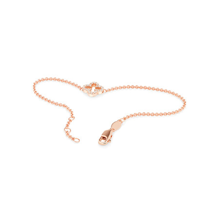 19cm (7") Clover Bracelet with 0.12 Carat TW of Diamonds in 10kt Rose Gold 19cm (7") Clover Bracelet with 0.12 Carat TW of Diamonds in 10kt Rose Gold