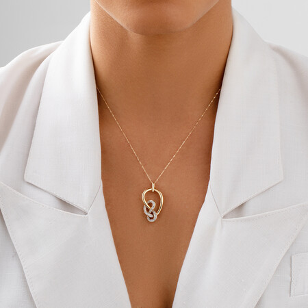 Medium Knots Pendant with 0.19 Carat TW of Diamonds in 10kt Yellow Gold Medium Knots Pendant with 0.19 Carat TW of Diamonds in 10kt Yellow Gold