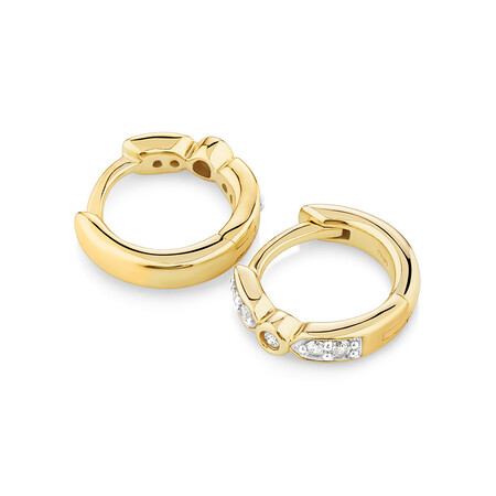 Hoop Earrings with 0.10 Carat TW of Diamonds in 10kt Yellow Gold Hoop Earrings with 0.10 Carat TW of Diamonds in 10kt Yellow Gold