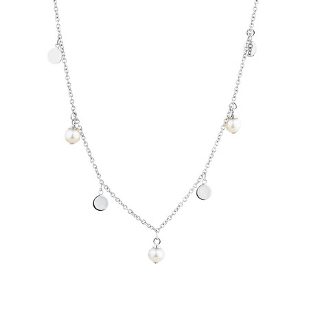 Necklace with Cultured Freshwater Pearls in Sterling Silver Necklace with Cultured Freshwater Pearls in Sterling Silver