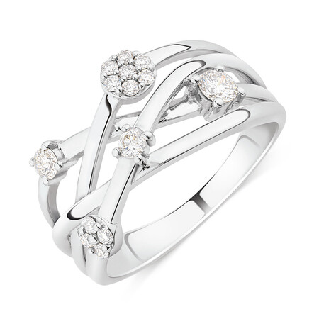 Scatter Ring With 0.34 Carat TW Diamonds In 10ct White Gold Scatter Ring With 0.34 Carat TW Diamonds In 10ct White Gold