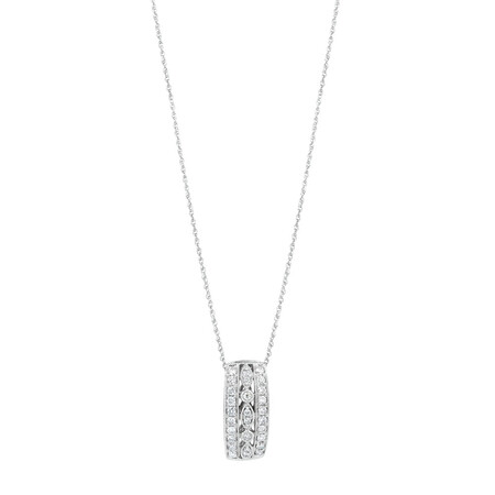 Three Row Pendant with 0.34 Carat TW of Diamonds in 10ct White Gold Three Row Pendant with 0.34 Carat TW of Diamonds in 10ct White Gold