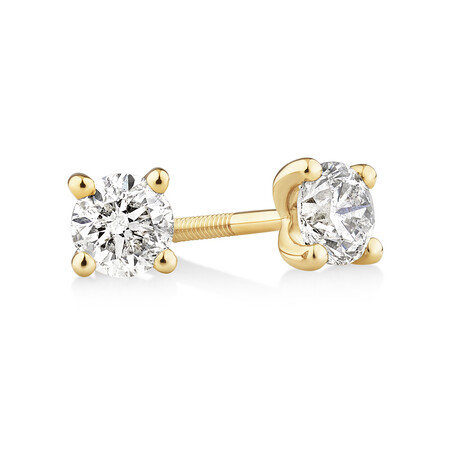 Stud Earrings with 0.50 Carat TW of Diamonds in 14ct Yellow Gold Stud Earrings with 0.50 Carat TW of Diamonds in 14ct Yellow Gold