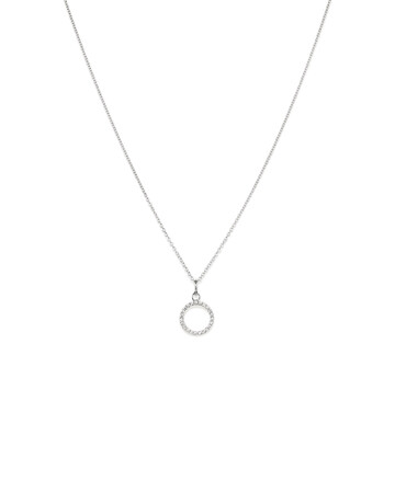 Open Circle Pendant with Cubic Zirconia in Sterling Silver Open Circle Pendant with Cubic Zirconia in Sterling Silver