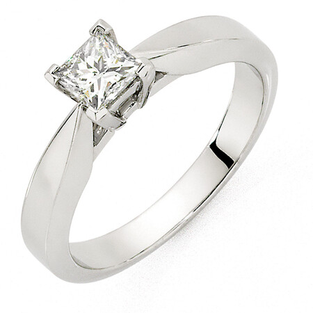 Certified Solitaire Engagement Ring with a 0.50 Carat TW of Diamond in 18ct White Gold Certified Solitaire Engagement Ring with a 0.50 Carat TW of Diamond in 18ct White Gold