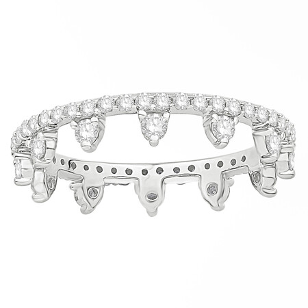 Zipper Ring with 0.75 Carat TW of Diamonds in Sterling Silver Zipper Ring with 0.75 Carat TW of Diamonds in Sterling Silver