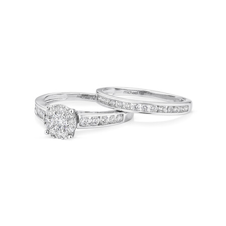 Bridal Set with 1 Carat TW of Diamonds in 14ct White Gold Bridal Set with 1 Carat TW of Diamonds in 14ct White Gold