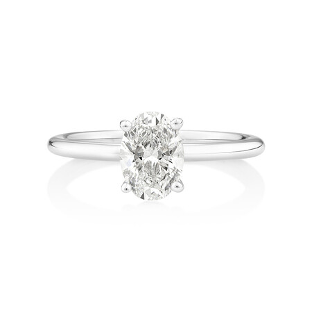 1 Carat Oval Laboratory-Created Diamond Ring in 14kt White Gold 1 Carat Oval Laboratory-Created Diamond Ring in 14kt White Gold