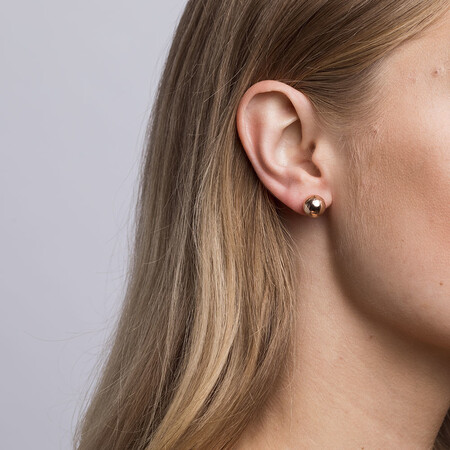 Patterned Ball Stud Earrings in 10ct Rose Gold Patterned Ball Stud Earrings in 10ct Rose Gold