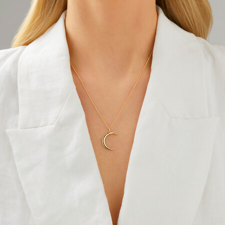 Crescent Pendant in 10ct Yellow Gold Crescent Pendant in 10ct Yellow Gold