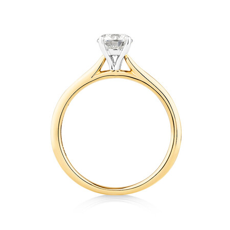 Evermore Certified Solitaire Engagement Ring with 0.70 Carat TW Diamond in 14ct Yellow & White Gold Evermore Certified Solitaire Engagement Ring with 0.70 Carat TW Diamond in 14ct Yellow & White Gold
