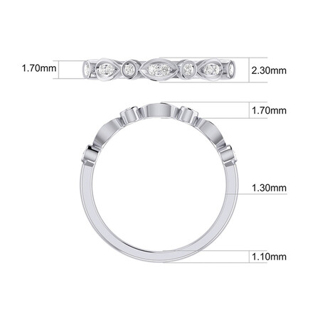 Wedding Band with Diamonds in 10kt White Gold Wedding Band with Diamonds in 10kt White Gold