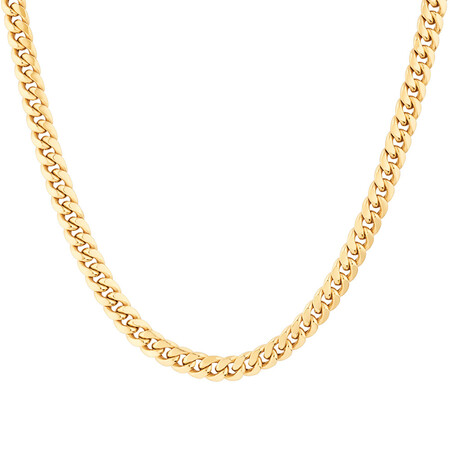 45cm (18”) 6.7mm Width Hollow Miami Curb Chain in 10kt Yellow Gold 45cm (18”) 6.7mm Width Hollow Miami Curb Chain in 10kt Yellow Gold