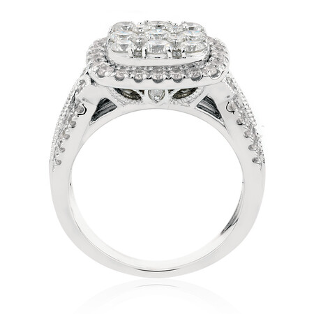 Ring with 2 Carat TW of Diamonds in 10ct White Gold Ring with 2 Carat TW of Diamonds in 10ct White Gold