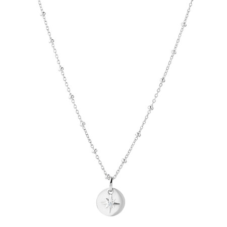 North Star Pendant with Cubic Zirconia in Sterling Silver