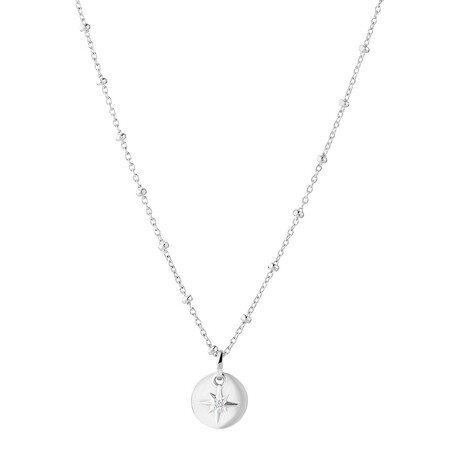 North Star Pendant with Cubic Zirconia in Sterling Silver North Star Pendant with Cubic Zirconia in Sterling Silver