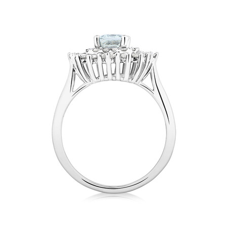 Aquamarine Ring with 0.75 Carat of Diamonds in 10kt White Gold Aquamarine Ring with 0.75 Carat of Diamonds in 10kt White Gold