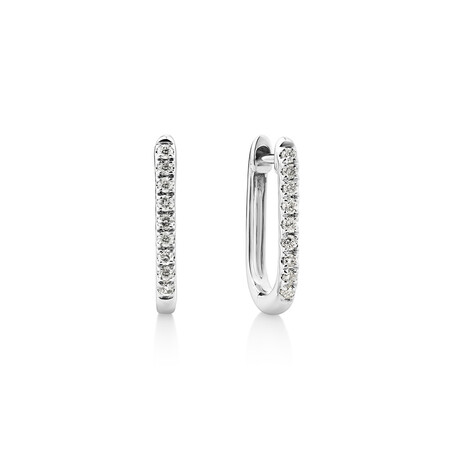 Huggies with 0.14 Carat TW of Diamonds in 10kt White Gold Huggies with 0.14 Carat TW of Diamonds in 10kt White Gold