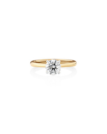 Evermore Certified Solitaire Engagement Ring with 1 Carat TW Diamond in 14ct Yellow & White Gold Evermore Certified Solitaire Engagement Ring with 1 Carat TW Diamond in 14ct Yellow & White Gold