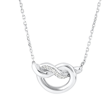 Small Knots Necklace with Diamonds in Sterling Silver Small Knots Necklace with Diamonds in Sterling Silver