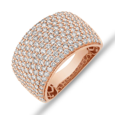Pave Ring with 2 Carat TW Diamond in 14kt Rose Gold Pave Ring with 2 Carat TW Diamond in 14kt Rose Gold