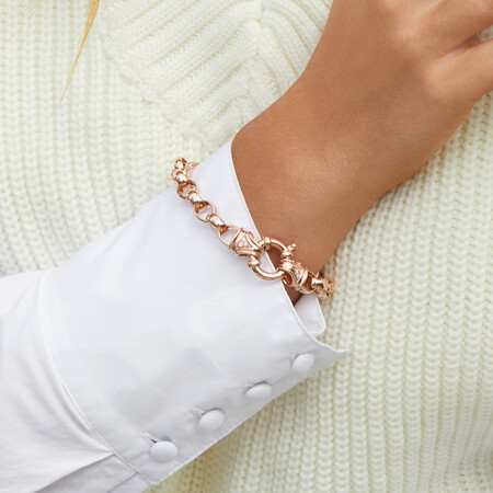 Diamond Set Belcher Bracelet in 10ct Rose Gold Diamond Set Belcher Bracelet in 10ct Rose Gold