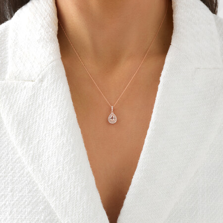 Sir Michael Hill Designer Pendant with Morganite & 0.20 Carat TW of Diamonds in 10kt Rose Gold Sir Michael Hill Designer Pendant with Morganite & 0.20 Carat TW of Diamonds in 10kt Rose Gold