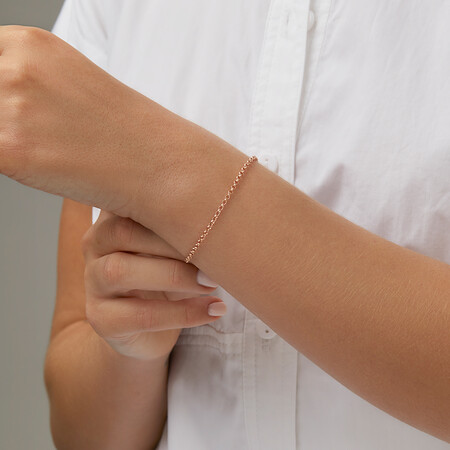 21cm (8") 2mm-2.5mm Width Hollow Belcher Bracelet in 10kt Rose Gold 21cm (8") 2mm-2.5mm Width Hollow Belcher Bracelet in 10kt Rose Gold