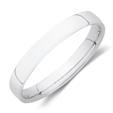 Reverse Bevelled Wedding Band in 10ct White Gold Reverse Bevelled Wedding Band in 10ct White Gold