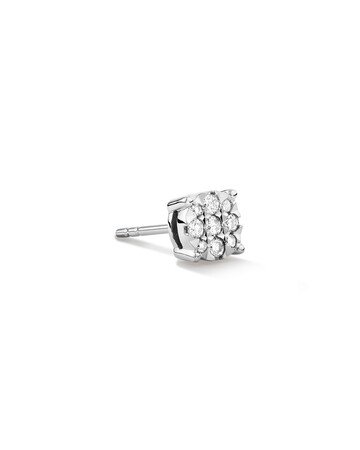 Single Solitaire Stud Earring with 0.12 Carat TW of Diamonds In 10kt White Gold Single Solitaire Stud Earring with 0.12 Carat TW of Diamonds In 10kt White Gold