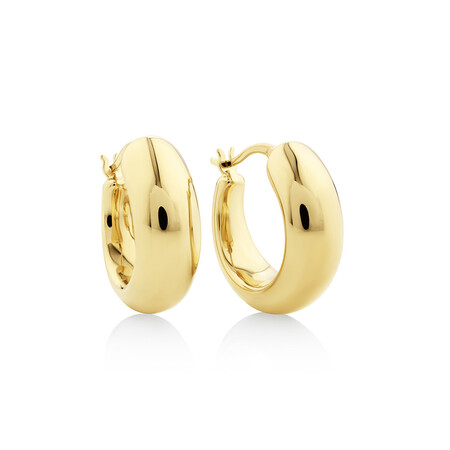 15mm Round Hoop Earrings in 10ct Yellow Gold 15mm Round Hoop Earrings in 10ct Yellow Gold