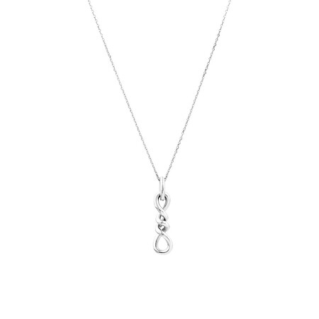 Double Vertical Loop Pendant In Sterling Silver Double Vertical Loop Pendant In Sterling Silver