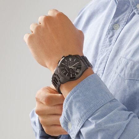 Men's Chronograph Watch in Black Tone Stainless Steel Men's Chronograph Watch in Black Tone Stainless Steel