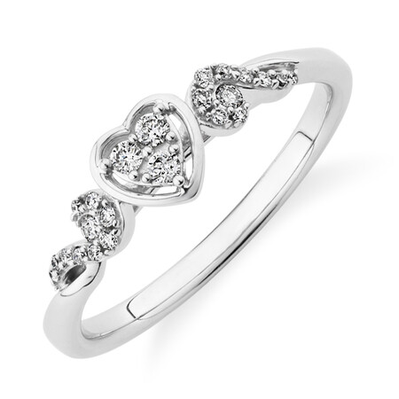 Evermore Promise Ring with 0.14 Carat TW of Diamonds in 10ct White Gold Evermore Promise Ring with 0.14 Carat TW of Diamonds in 10ct White Gold