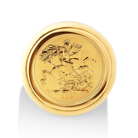 Full Sovereign Ring in 10kt & 22kt Yellow Gold Full Sovereign Ring in 10kt & 22kt Yellow Gold