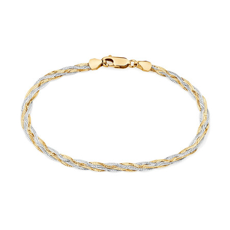 21cm (8") Fancy Bracelet in 10ct Yellow & White Gold 21cm (8") Fancy Bracelet in 10ct Yellow & White Gold